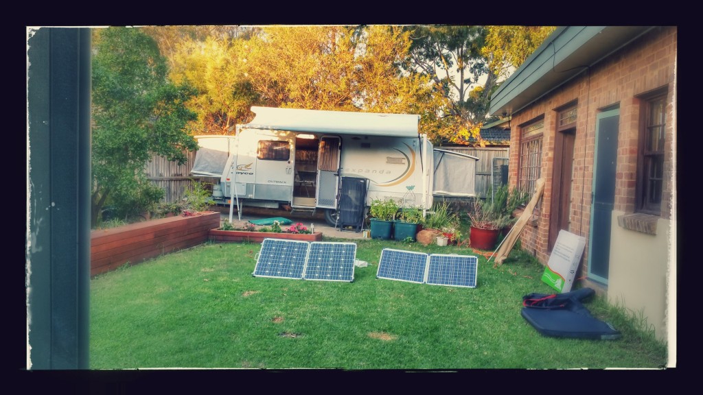 Caravan showing pop out sleeping, solar panels. (Annex folded up)