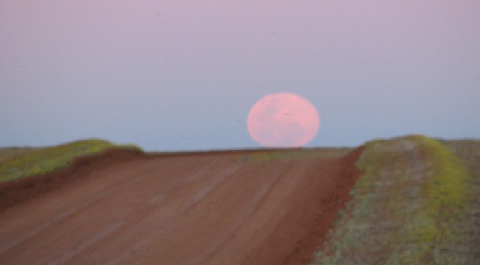 Moon over moon plain